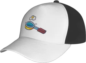 Frying Pan with Eggs Baseball Cap for Men Women Classic Low Profile Golf Dad Hats Adjustable Trucker Hat Black