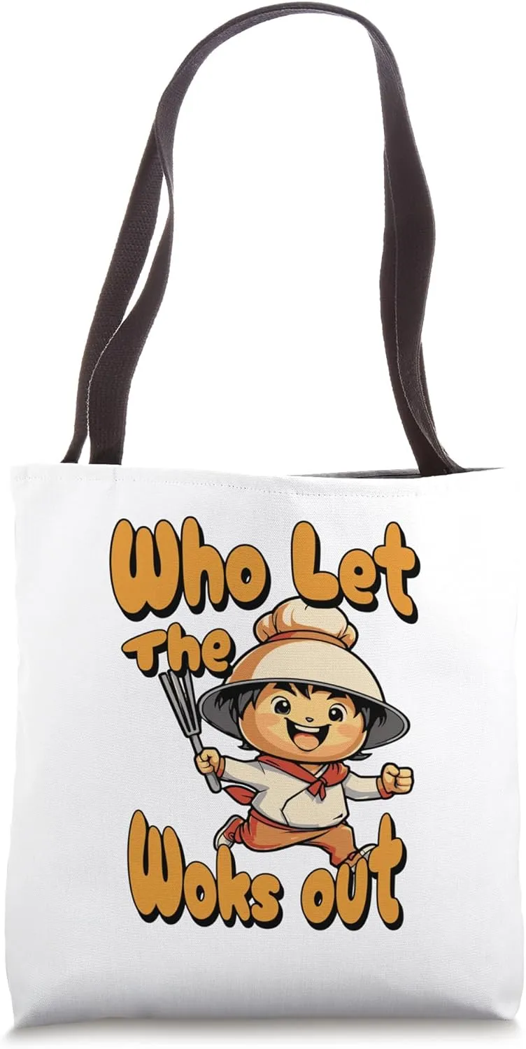 Funny Let The Woks Out Asian Food Wok Pan Stir Frie Cooking Tote Bag