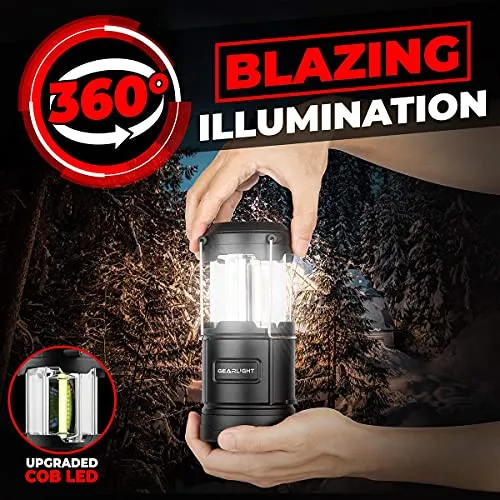 GearLight Camping Lantern - 2 Portable, LED Battery Powered Lamp
