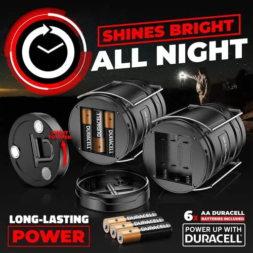 GearLight Camping Lantern - 2 Portable, LED Battery Powered Lamp