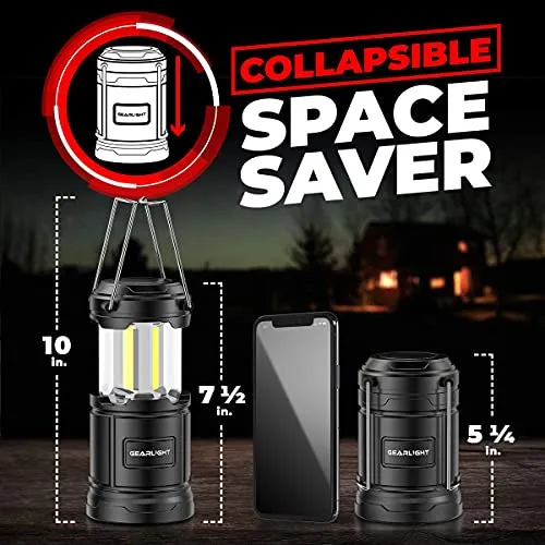 GearLight Camping Lantern - 2 Portable, LED Battery Powered Lamp