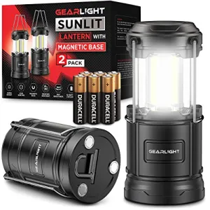 GearLight Camping Lantern - 2 Portable, LED Battery Powered Lamp