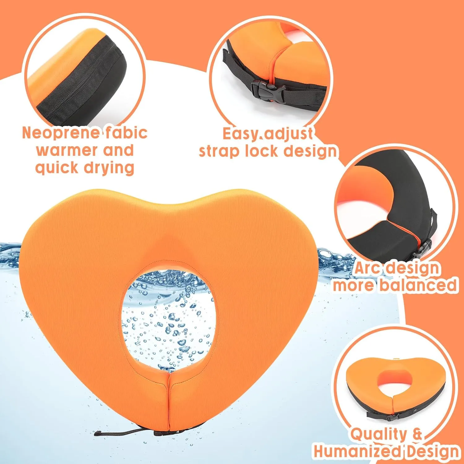 Geelin Float Swim Collar for Head and Neck Support,Filled with Foam Plastic Particles (Not Inflatable),Floatation Devices for Adults,Fits Most Adult Neck Sizes for Learn to Swim or Therapy