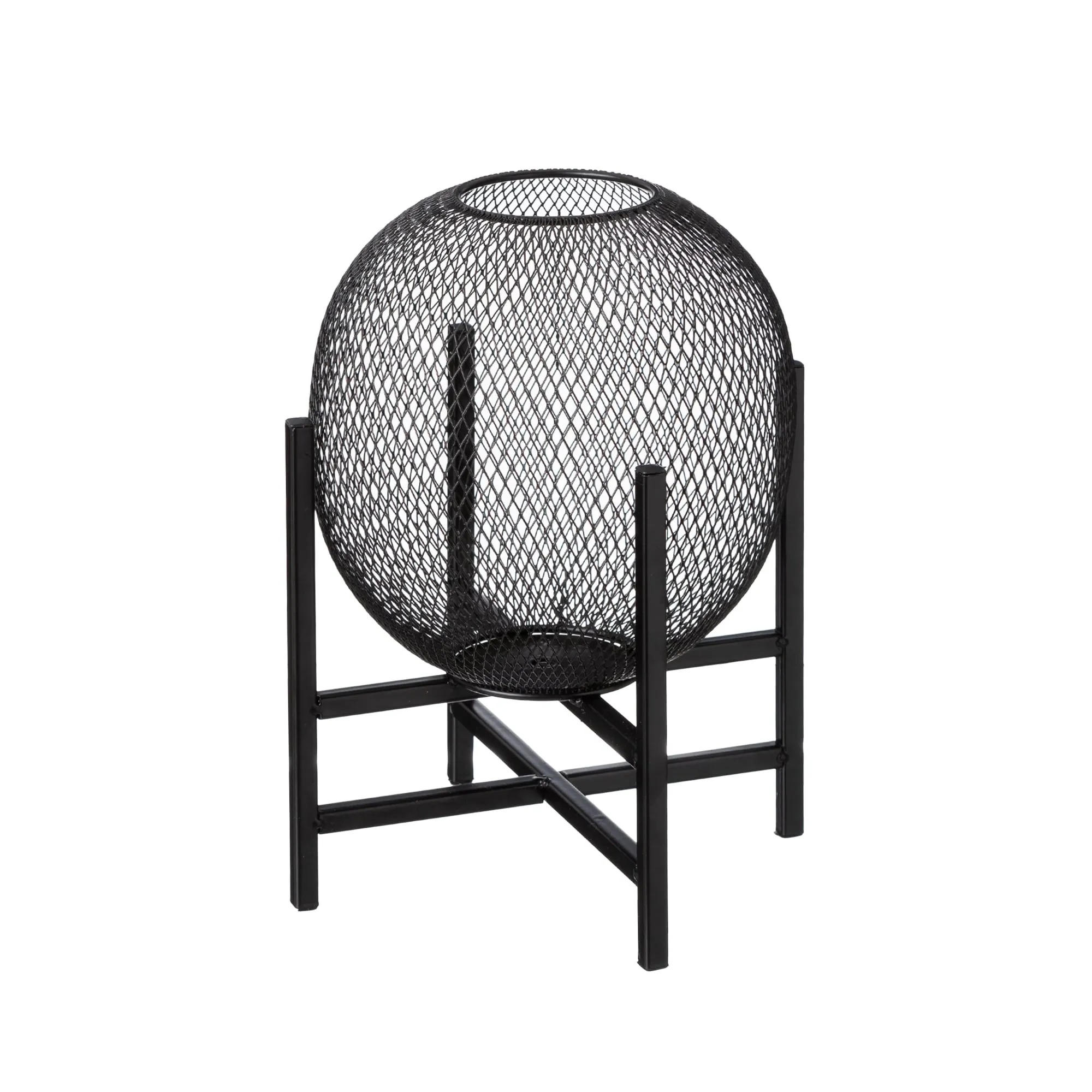 Glitzhome 11.5"H Set of 2 Mesh Edison Bulb Outdoor Solar Lantern with Stand