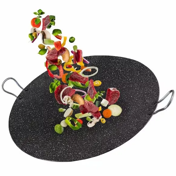Granite Roasting Pan, Nonstick Barbeque Plate with Handles, 15"