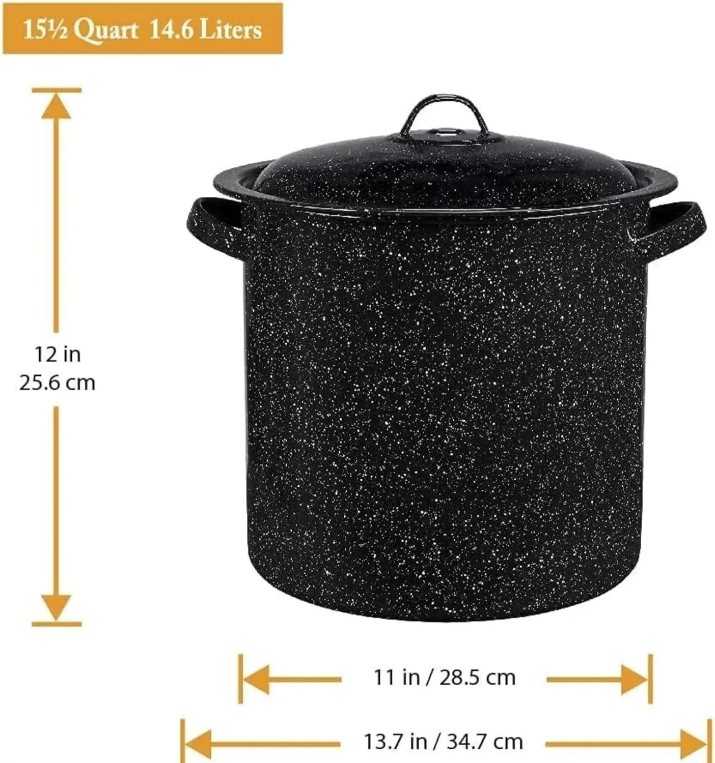Granite Ware 15.5 Qt Steamer with Lid. Enameled steel perfect for seafood, soups or sauces.