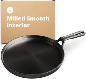 Greater Goods Cast Iron Griddle with Organically Pre-Seasoned Surface, 10-inch Stove Top Griddle Pan