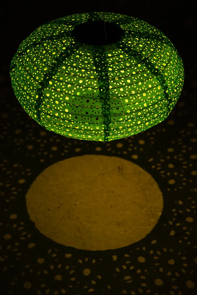 Green Hanging Outdoor Solar Lantern