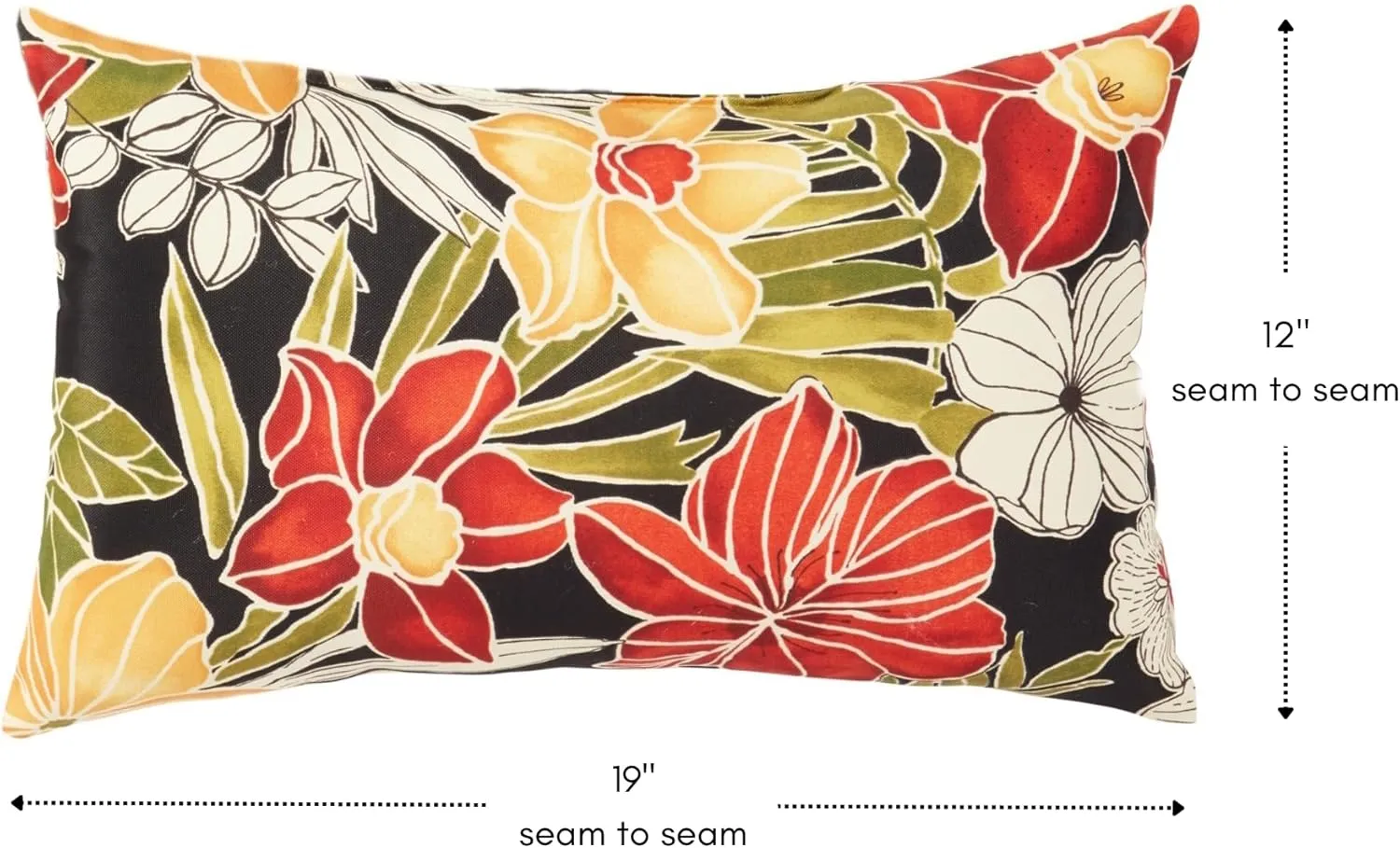 Greendale Home Fashions Outdoor 19x12 inch Rectangle Decorative Throw Pillow, 2-Pack, Aloha 2 Count