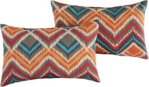 Greendale Home Fashions Outdoor 19x12 inch Rectangle Decorative Throw Pillow, 2-Pack, Aztec 2 Count