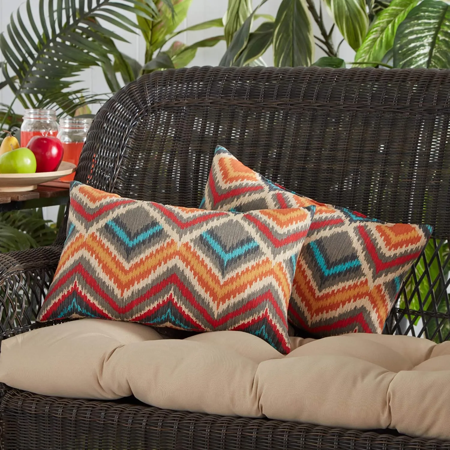 Greendale Home Fashions Outdoor 19x12 inch Rectangle Decorative Throw Pillow, 2-Pack, Aztec 2 Count