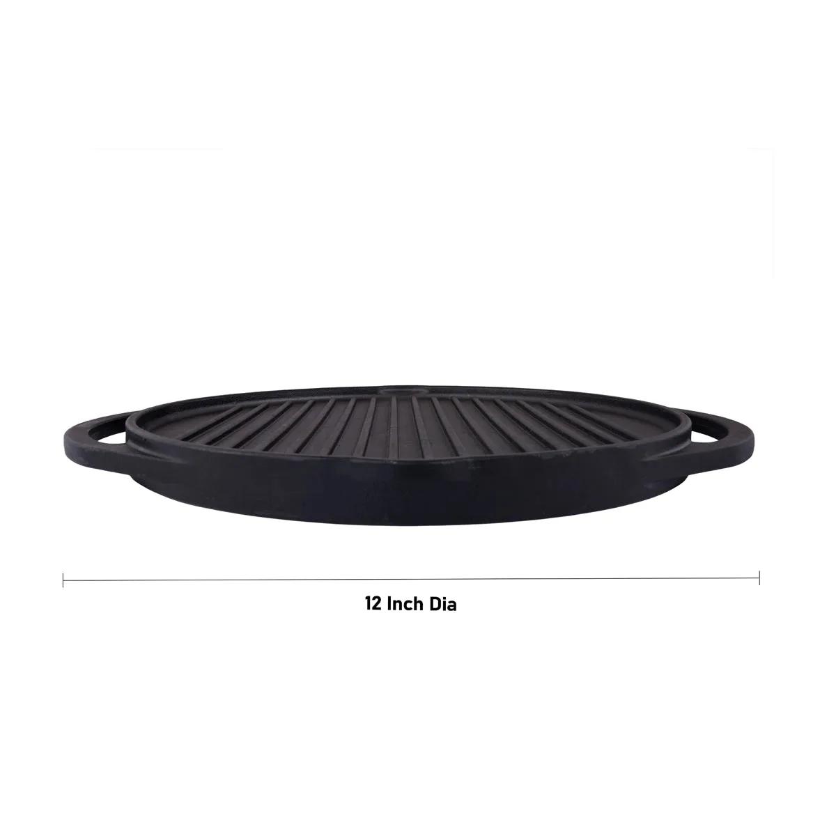 Grill Pan & Griddle Pan - 12 Inches | Casting Iron Cooking Pan/ Cast Iron Cookware for Home/ 4.470 Kgs Approx