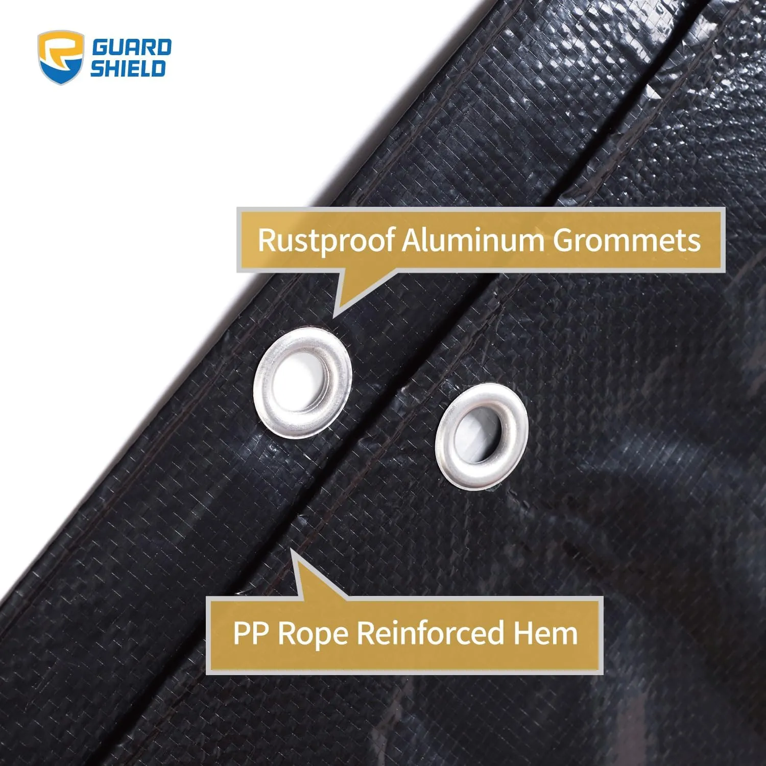 GUARD SHIELD Black Silver Tarp Waterproof 8x10 Feet Rain Cover for Outdoor Lightweight Weatherproof Tarps 8mil