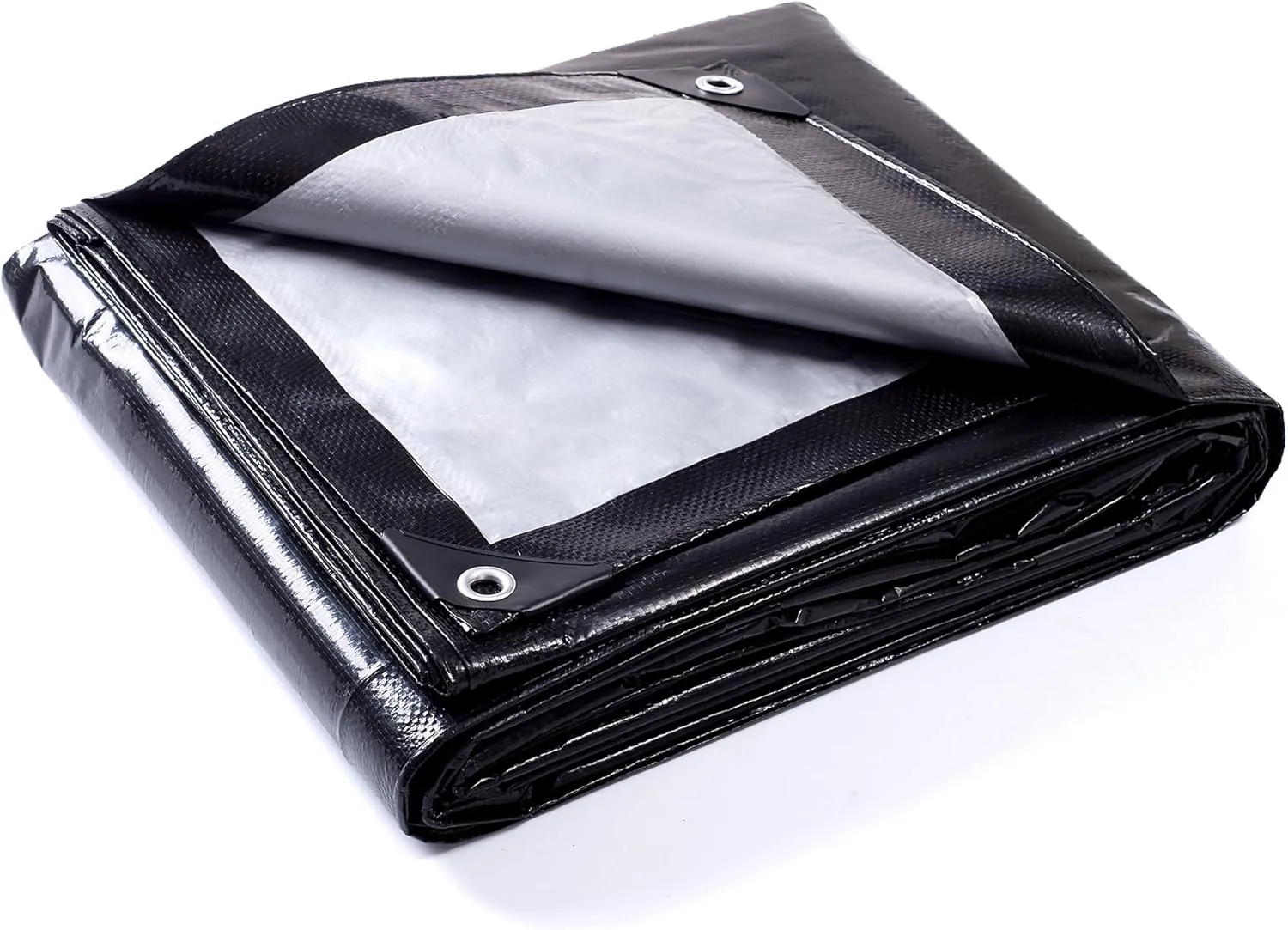 GUARD SHIELD Black Silver Tarp Waterproof 8x10 Feet Rain Cover for Outdoor Lightweight Weatherproof Tarps 8mil