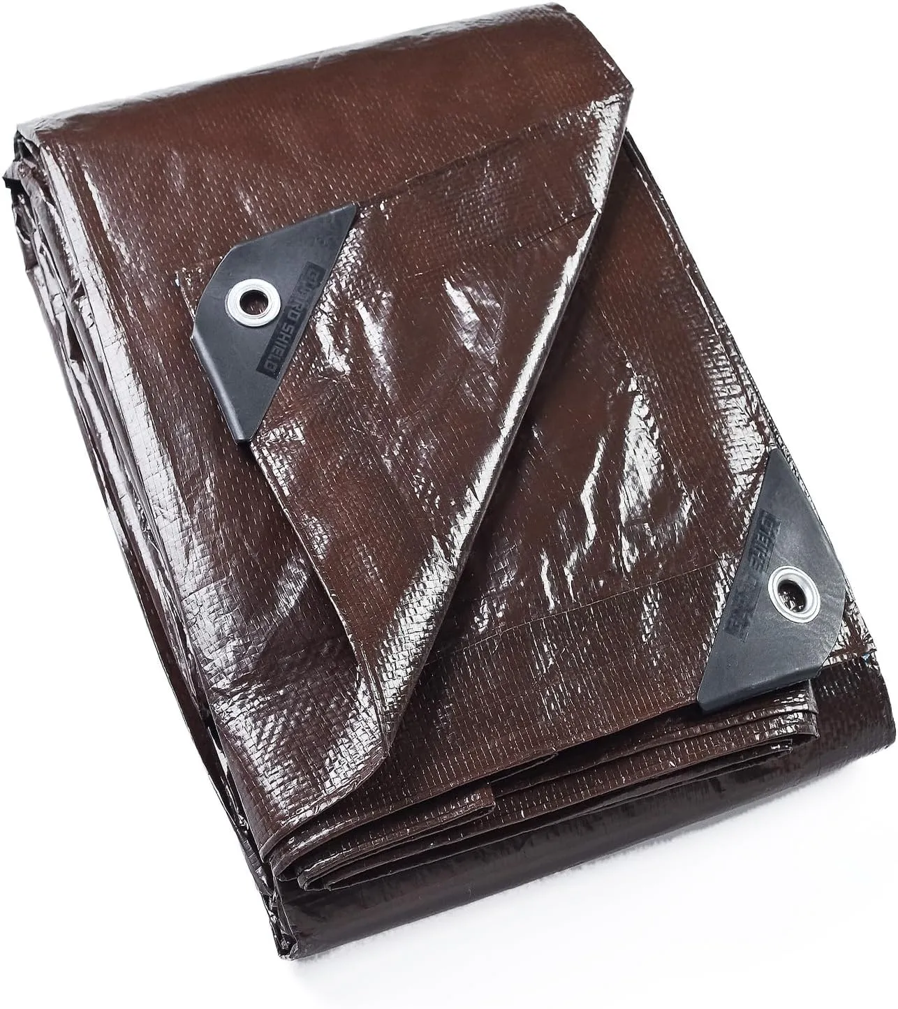 GUARD SHIELD Brown Tarp 8x8 Feet Waterproof Tarps Lightweight Camping Tarp Outdoor Multi Purpose Poly Cover 6mil