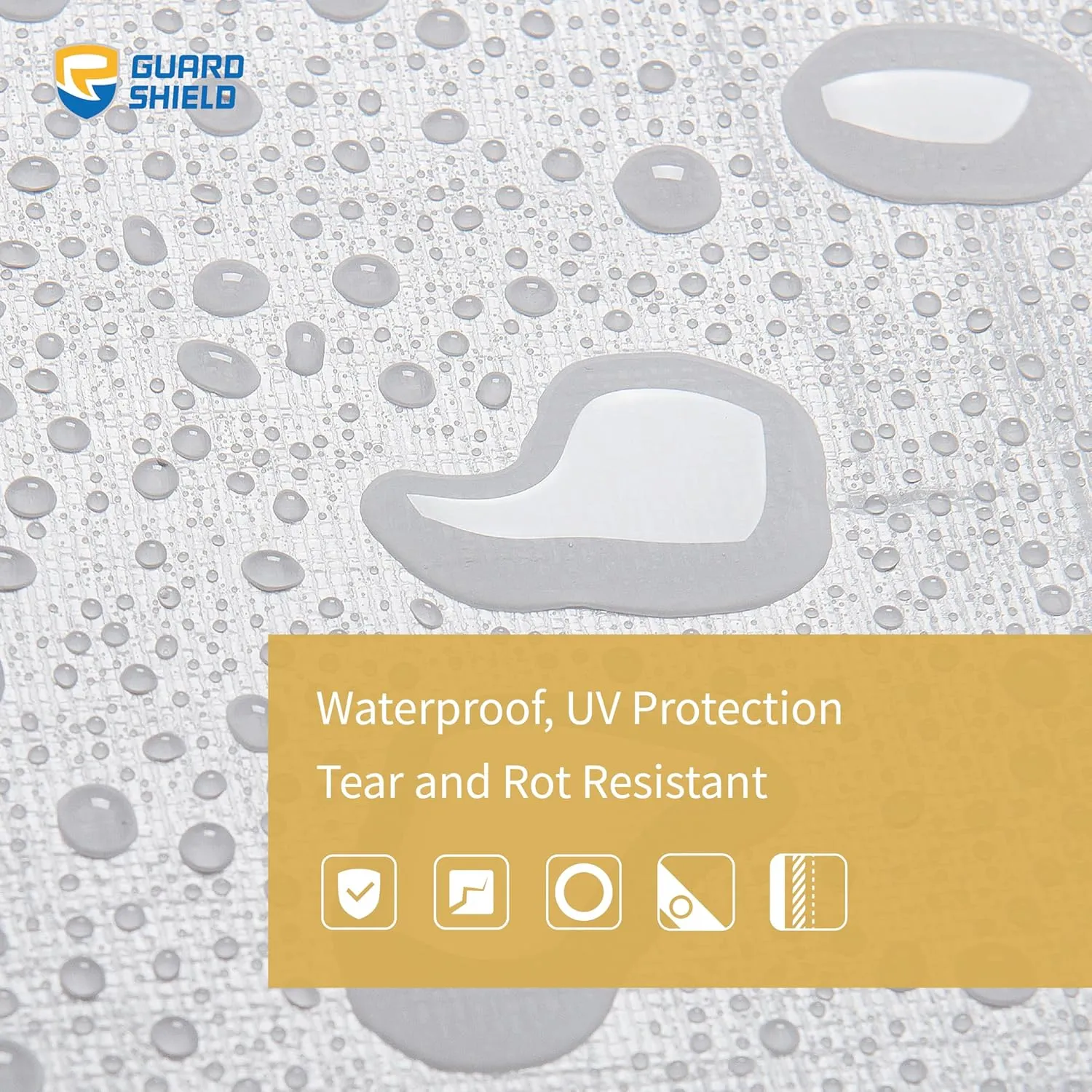 GUARD SHIELD Extreme Heavy Duty White Poly Tarp 10x12 Feet Cover Waterproof Tarps 20mil Thick UV and Tear Resistant Tarpaulin