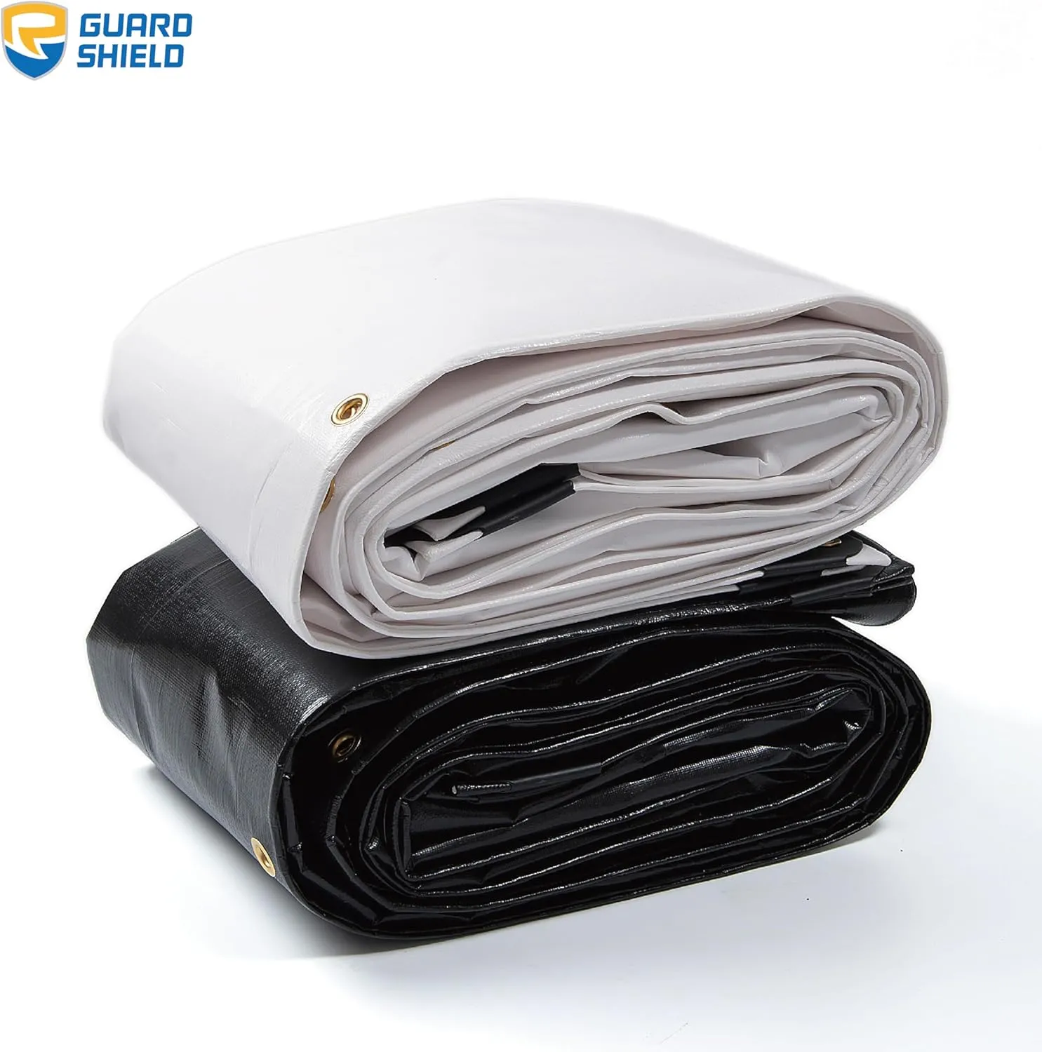 GUARD SHIELD Extreme Heavy Duty White Poly Tarp 10x12 Feet Cover Waterproof Tarps 20mil Thick UV and Tear Resistant Tarpaulin