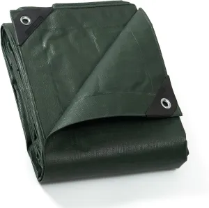 GUARD SHIELD Heavy Duty Matte Green Tarp Waterproof 20x30 Feet Large UV Resistant Tarps Cover Outdoor 11mil