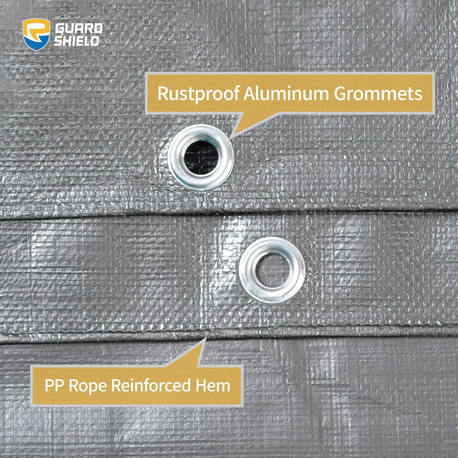 GUARD SHIELD Heavy Duty Tarp 10x10 Feet Silver/Black Multi Purpose Thick Waterproof Poly Tarp Cover 10mil