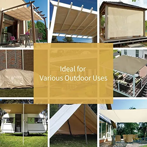 GUARD SHIELD Tarps Heavy Duty Plus  Waterproof 12x20 Feet Beige/Khaki Multi-Purpose Thick Poly Tarp Cover 12mil
