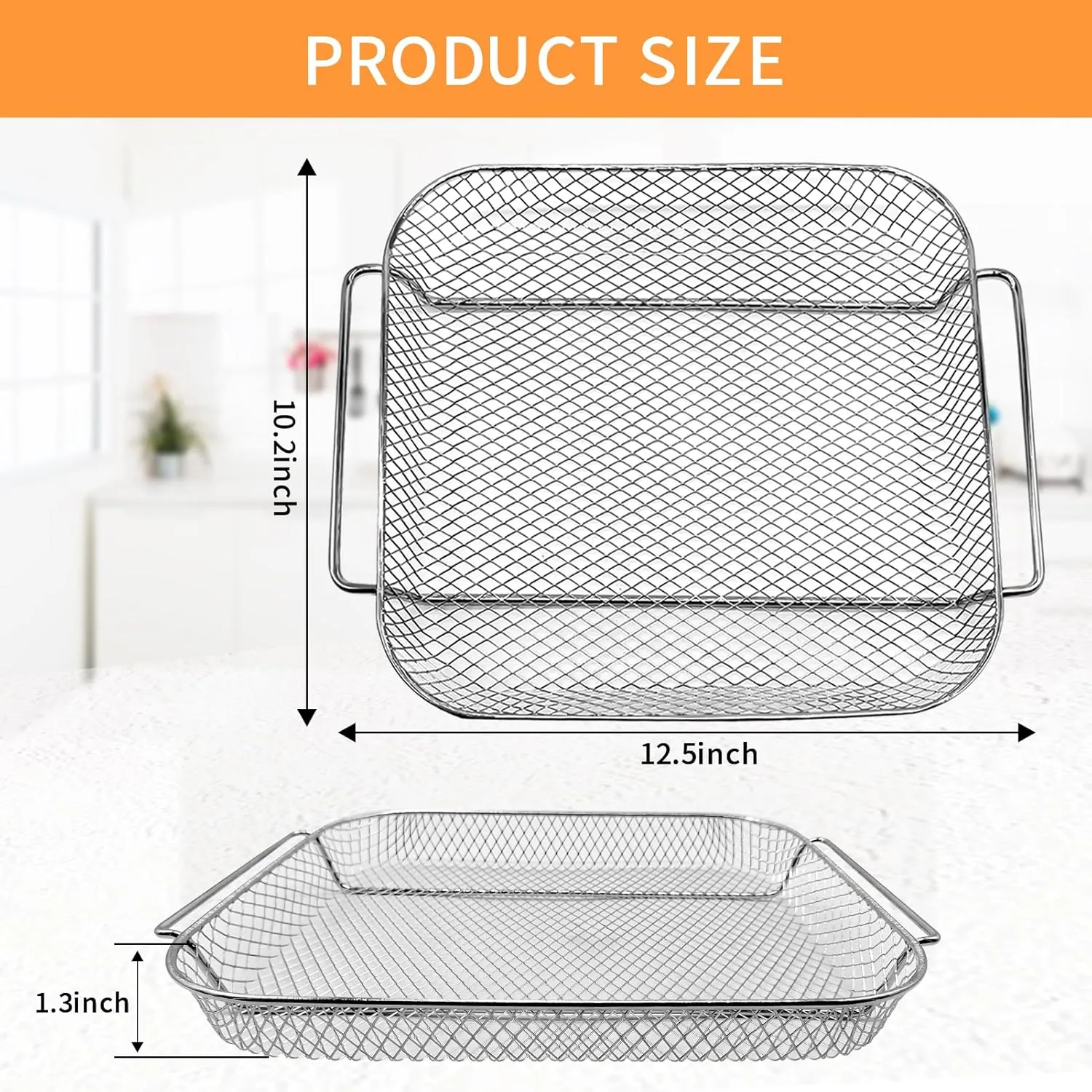 GWY Air Fryer Basket for Emeril Lagasse Everyday 360 26 QT Extra Large Air Fryer, 12.5''×10.2'' Steel Air Fryer Accessories Replacement Parts Wire Rack