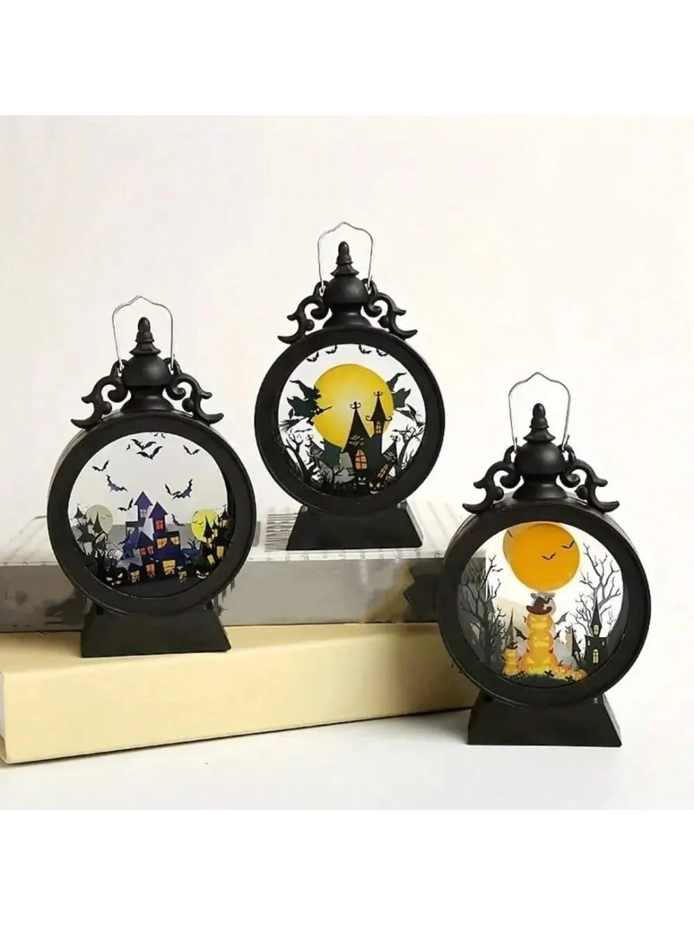 Halloween Pumpkin  Castle LED Lantern Portable Button Battery Operated Horror Atmosphere Decoration For Festival Indoor Use