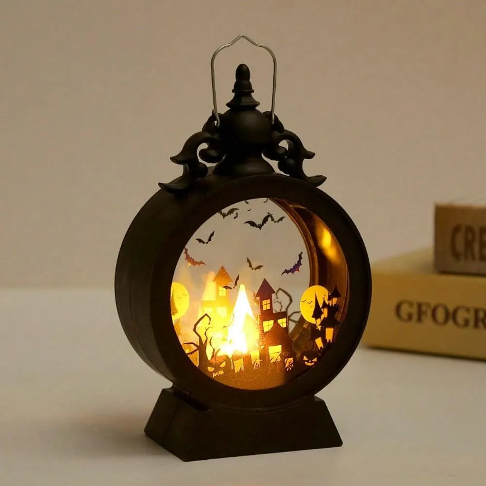 Halloween Pumpkin  Castle LED Lantern Portable Button Battery Operated Horror Atmosphere Decoration For Festival Indoor Use