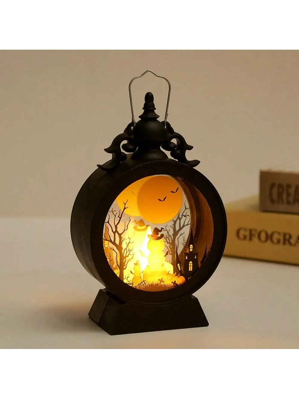 Halloween Pumpkin  Castle LED Lantern Portable Button Battery Operated Horror Atmosphere Decoration For Festival Indoor Use