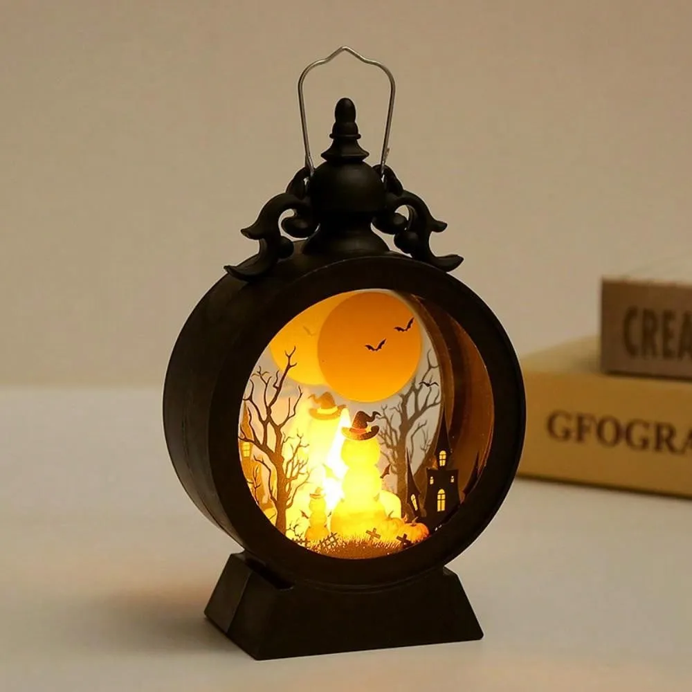 Halloween Pumpkin  Castle LED Lantern Portable Button Battery Operated Horror Atmosphere Decoration For Festival Indoor Use
