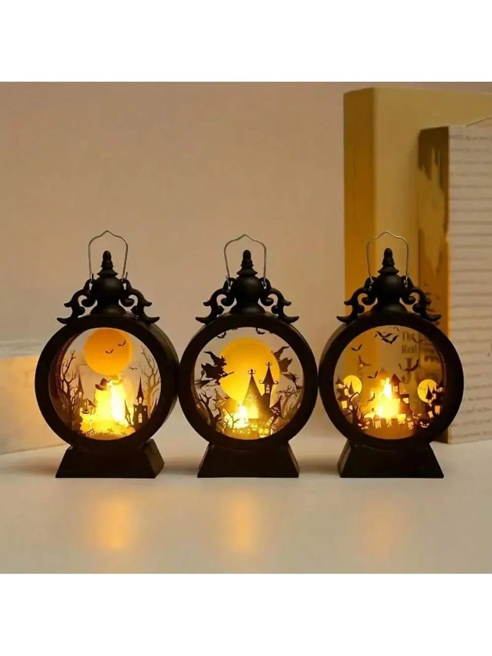 Halloween Pumpkin  Castle LED Lantern Portable Button Battery Operated Horror Atmosphere Decoration For Festival Indoor Use