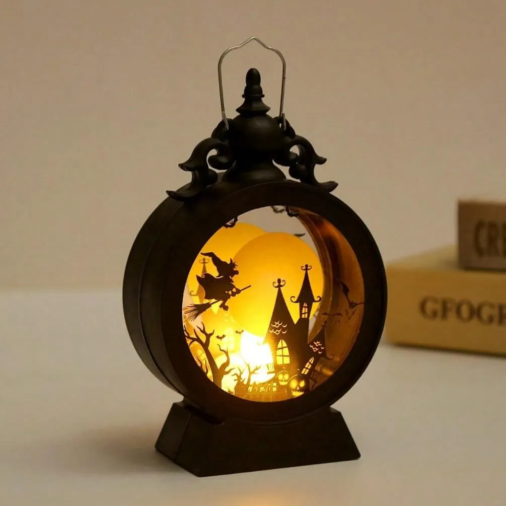 Halloween Pumpkin  Castle LED Lantern Portable Button Battery Operated Horror Atmosphere Decoration For Festival Indoor Use