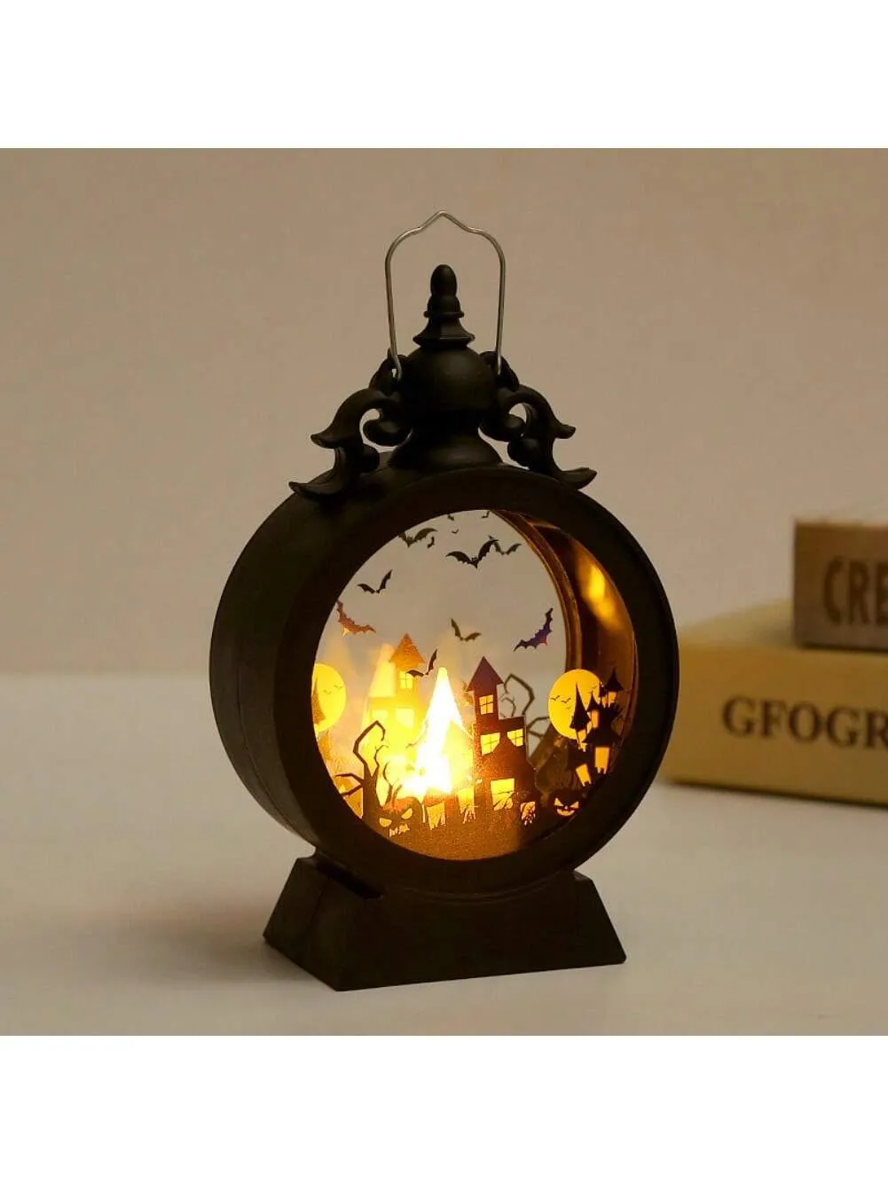 Halloween Pumpkin  Castle LED Lantern Portable Button Battery Operated Horror Atmosphere Decoration For Festival Indoor Use