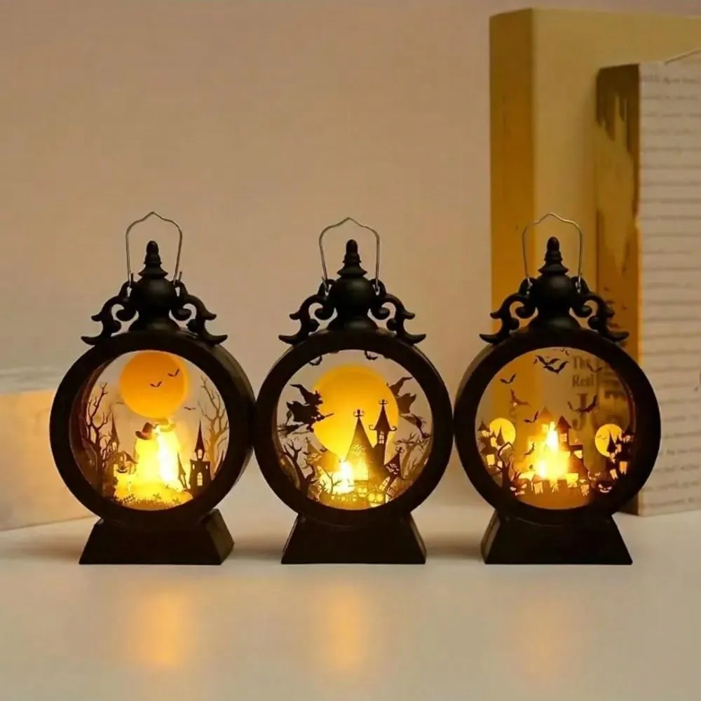 Halloween Pumpkin  Castle LED Lantern Portable Button Battery Operated Horror Atmosphere Decoration For Festival Indoor Use