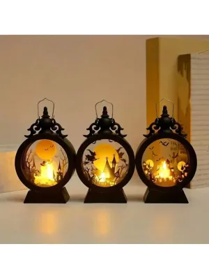 Halloween Pumpkin  Castle LED Lantern Portable Button Battery Operated Horror Atmosphere Decoration For Festival Indoor Use
