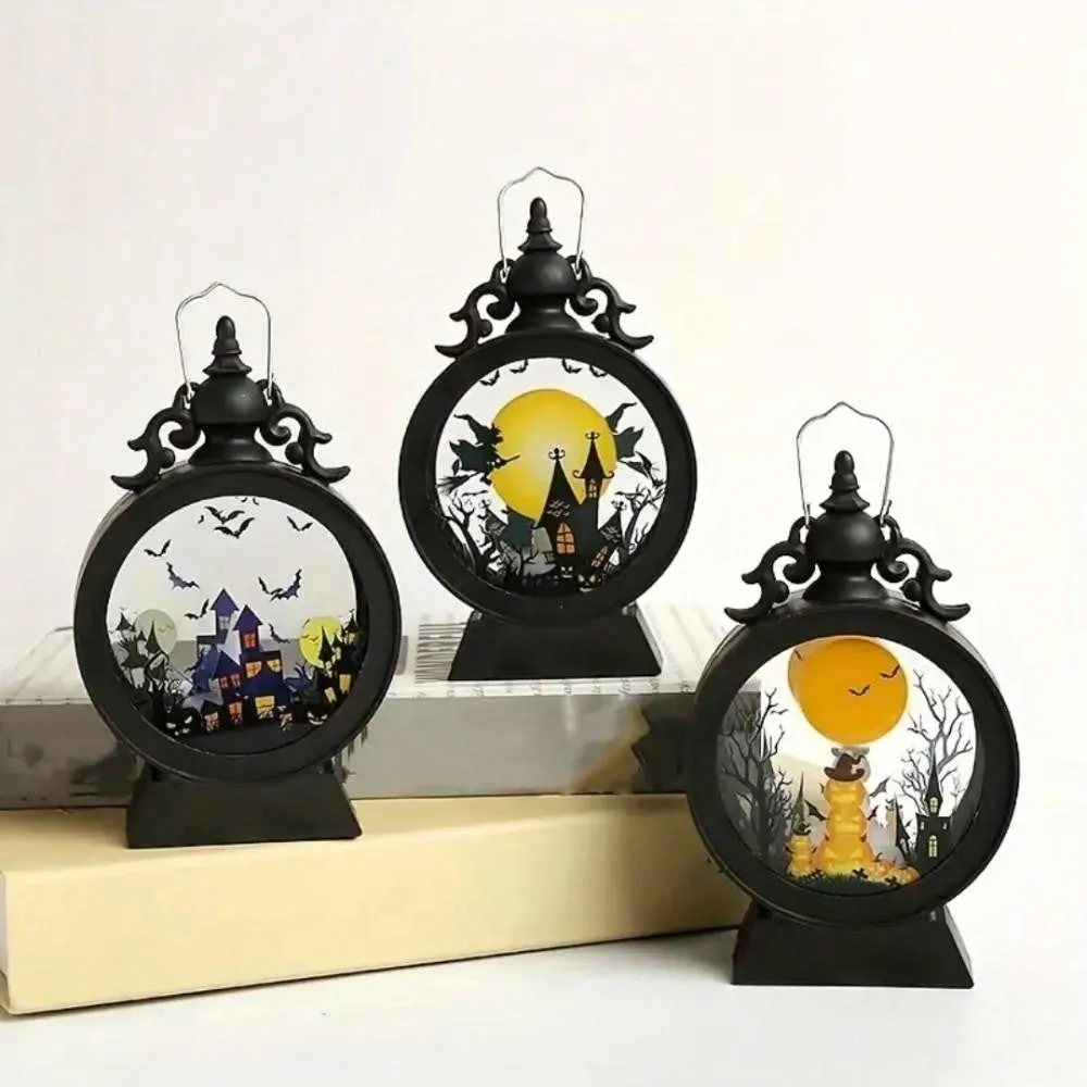 Halloween Pumpkin  Castle LED Lantern Portable Button Battery Operated Horror Atmosphere Decoration For Festival Indoor Use