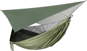 Hammock Portable Nylon Camping Hammock with Waterproof Rain Fly Canopy Tarp for Outdoor Hanging Bed Sleeping, Green 1