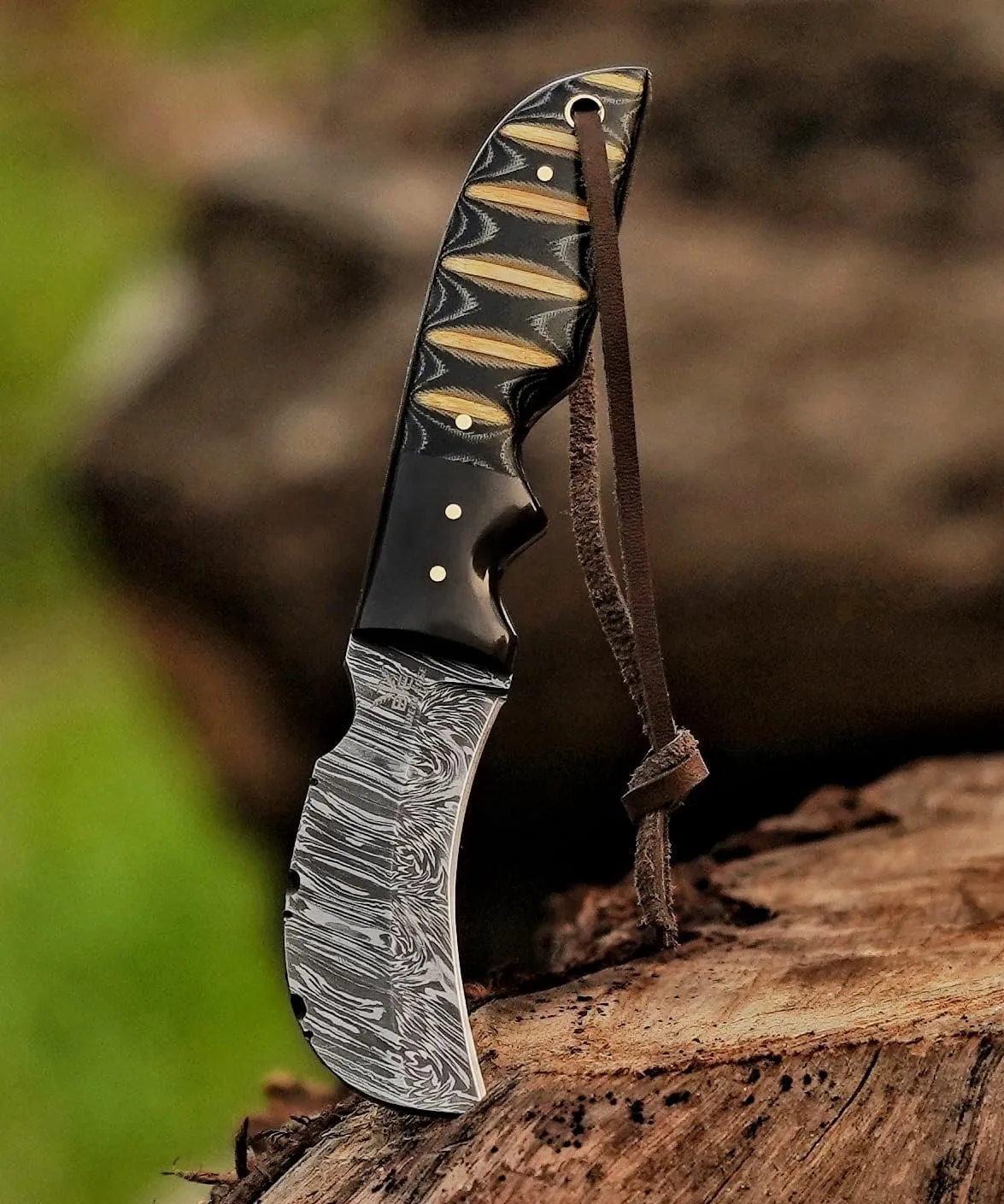 Handmade 1095 Steel Lineman’s Hawkbill knife with Leather sheath, Heavy Duty Utility Knife blade Electrician Wire Skinning knife for professional.