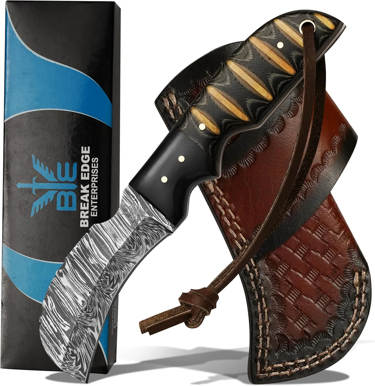 Handmade 1095 Steel Lineman’s Hawkbill knife with Leather sheath, Heavy Duty Utility Knife blade Electrician Wire Skinning knife for professional.