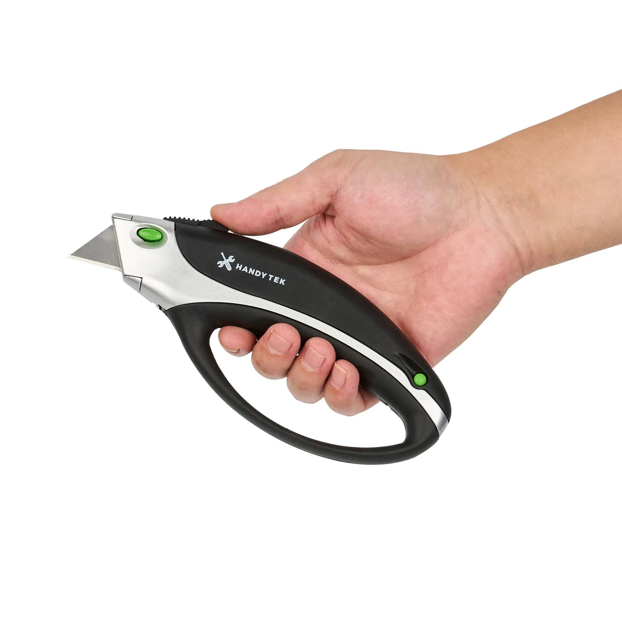 Handy Tek Black Safety Utility Knife - Quick Change, Heavy Duty - 6 3/4" - 6 count box