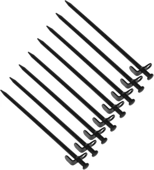 Happyyami Sturdy Carbon Steel Tent Stakes 30cm Extended Heavy Duty Ground Pegs for Outdoor Camping Canopy Tarp Tent Mallet