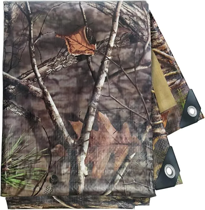Heavy Duty 10 Mil Tarp Cover Waterproof UV Resistant Tarpaulin Used for Outdoor, Hunting, Camping, Backpacking, Canopy Tent, Ground Tarp, Cover Boat, Motorcycles, Roofs, Wood