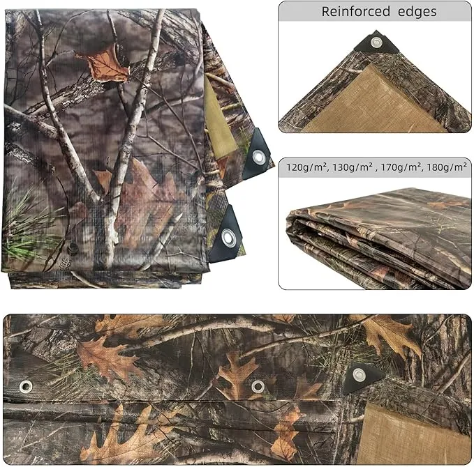 Heavy Duty 11 Mil Tarp Cover Waterproof UV Resistant Tarpaulin Used for Outdoor, Hunting, Camping, Backpacking, Canopy Tent, Ground Tarp, Cover Boat, Motorcycles, Roofs, Wood