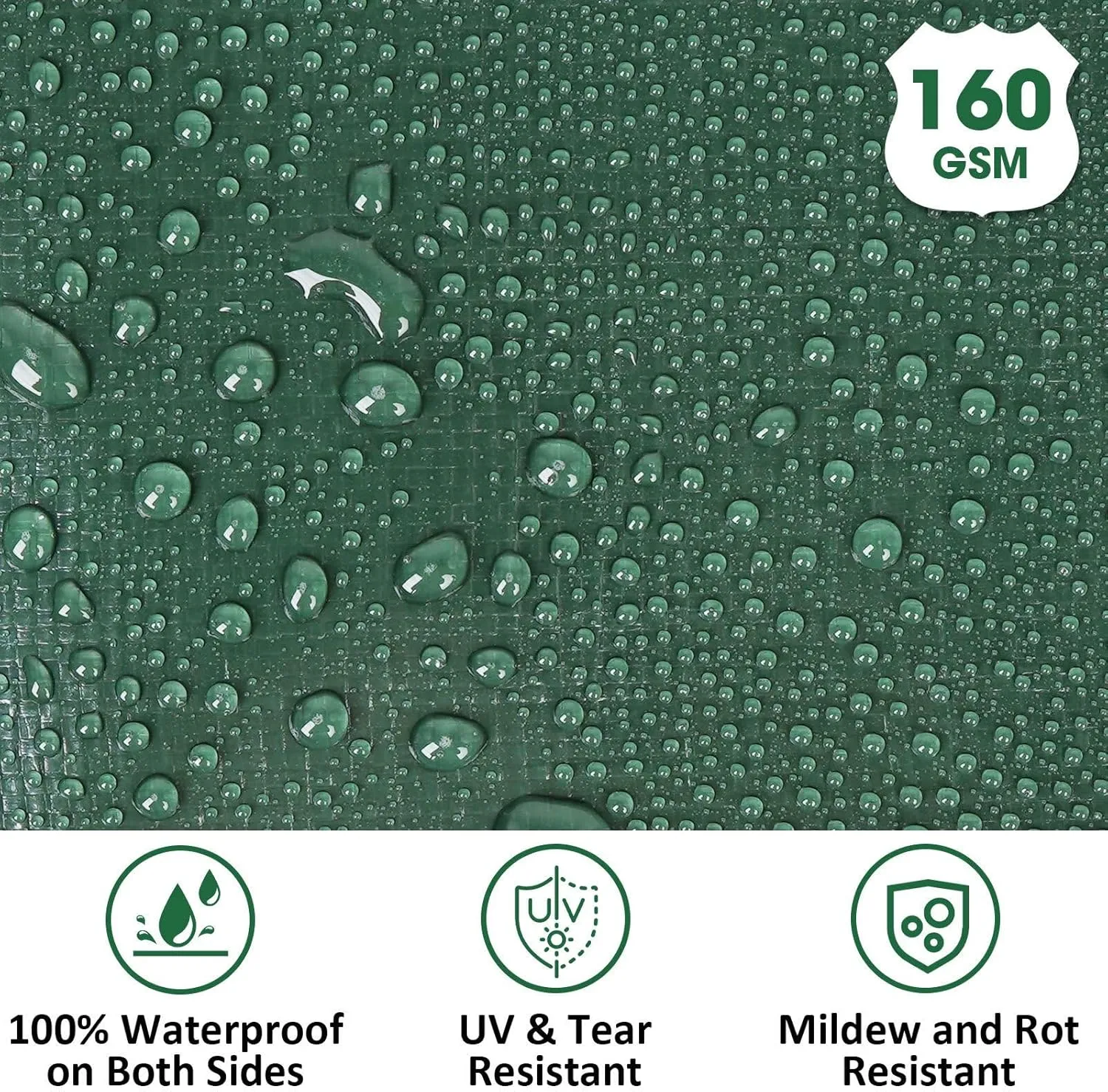Heavy Duty Double-Sided Waterproof Poly Tarp 12x16 Feet 8mil Thick Polyethylene Tarps, Perfect for Outdoor Use, Plastic Cover & Mat for Tent Camping Storage Boat Bikes Vehicles