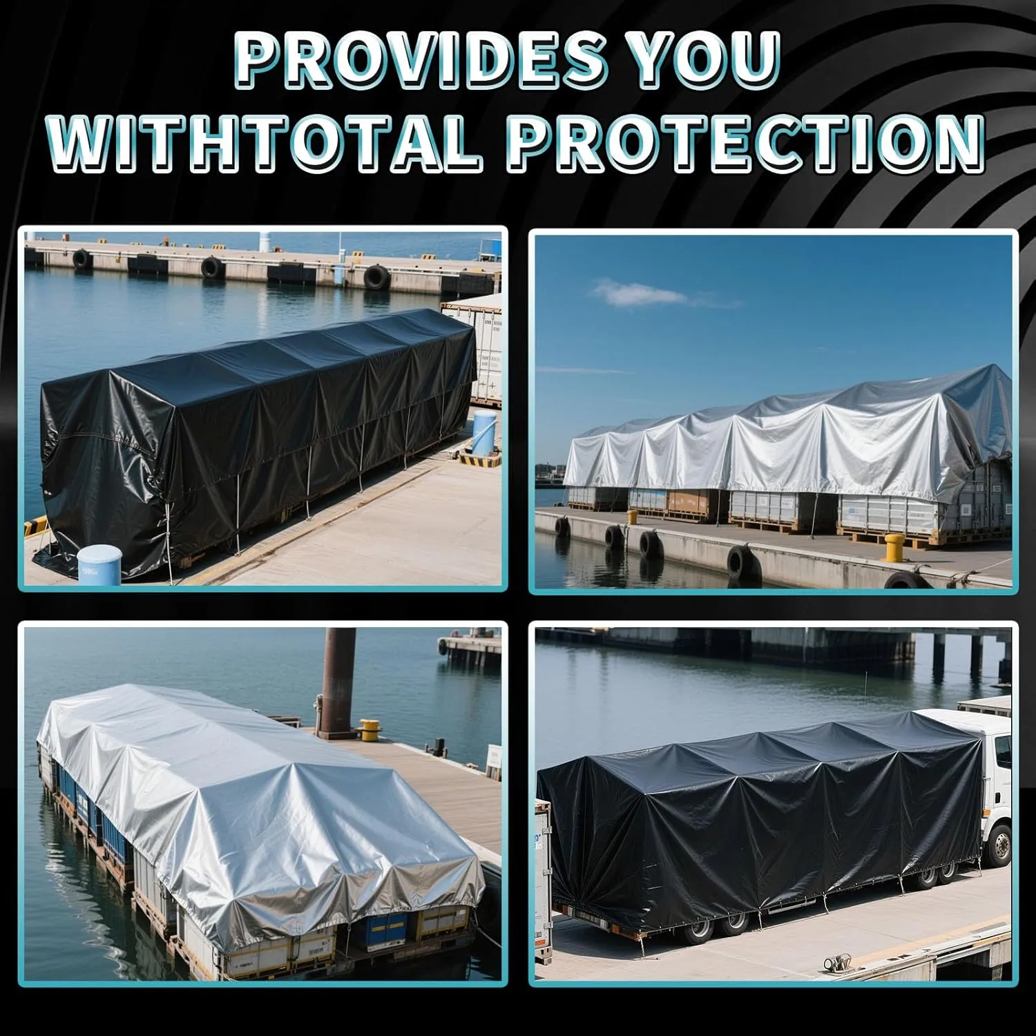 Heavy Duty Tarp 12' x 20', 12 Mil Thick Waterproof Poly Tarps, High Durability, Rip and Tear Resistant with Metal Grommets Every 20 Inches (Silver/Black)