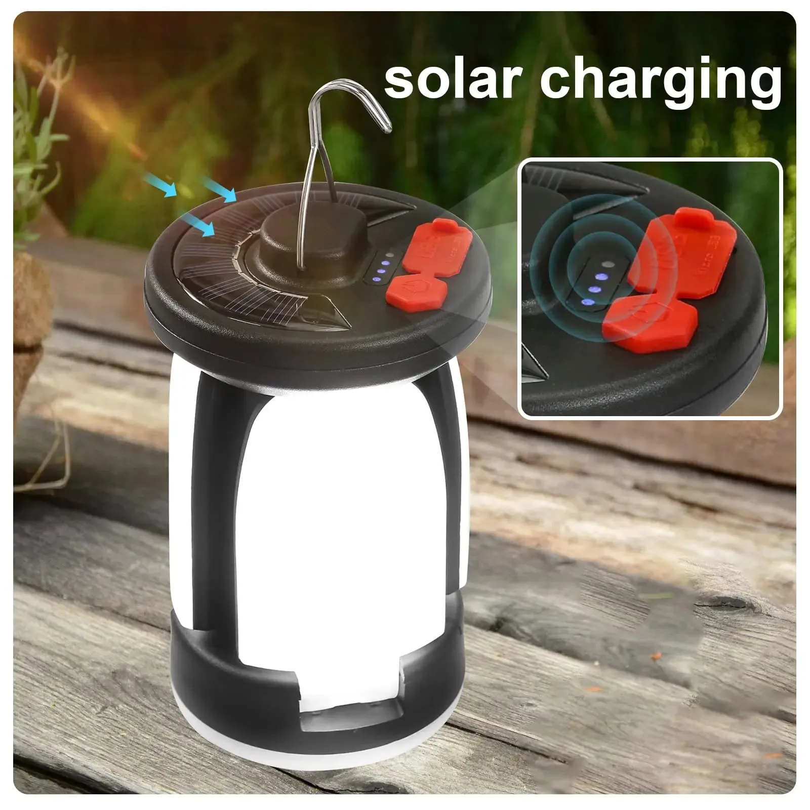 High Power Solar LED Camping Lantern: Rechargeable 4500mAh, 1000LM, Emergency Power Bank, Foldable with 6 Light Modes