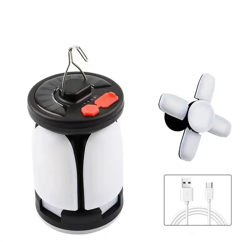 High Power Solar LED Camping Lantern: Rechargeable 4500mAh, 1000LM, Emergency Power Bank, Foldable with 6 Light Modes