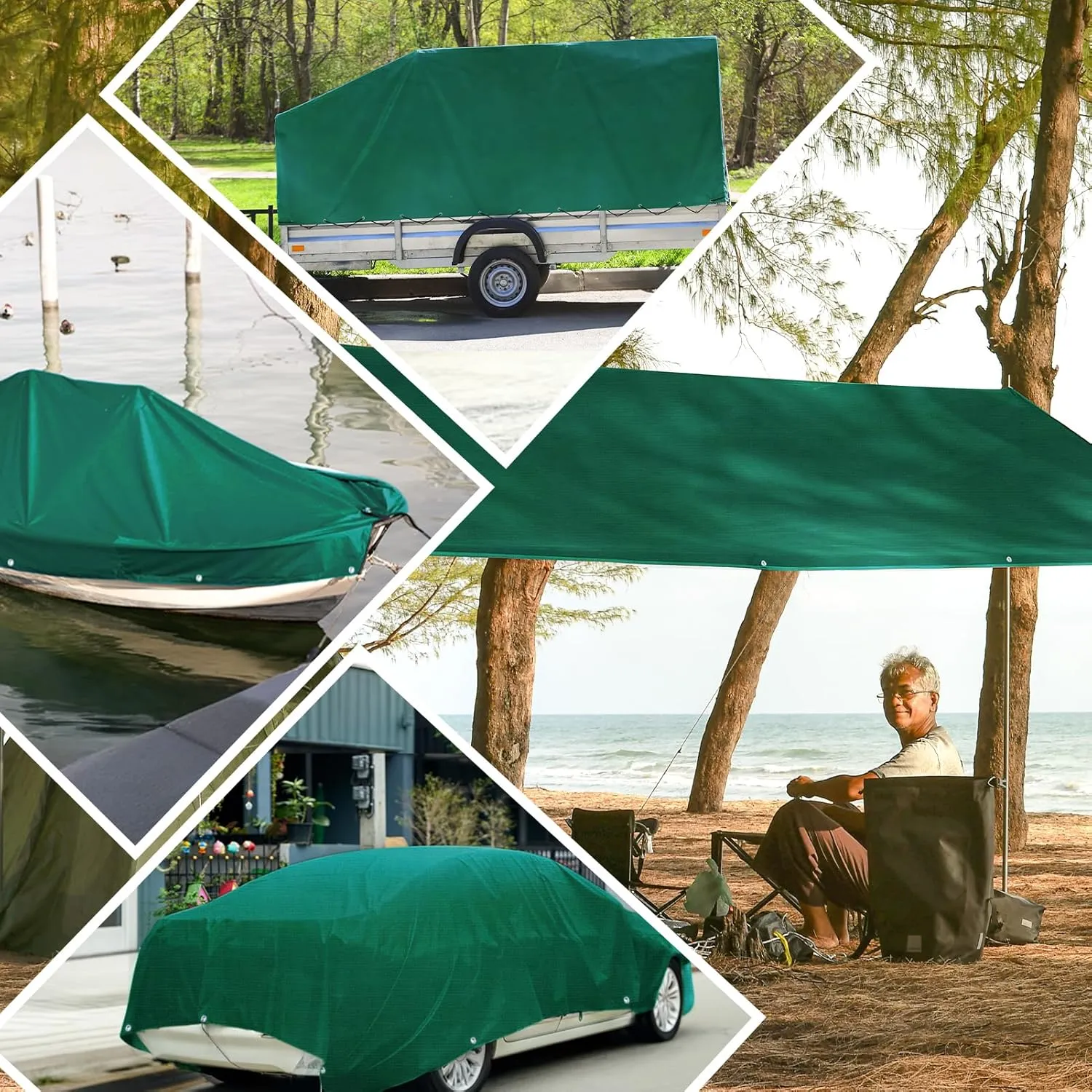 HIRALIY 14 Mil Tarp Waterproof 16x20 Feet, Extra Thick Heavy Duty Tarp with Reinforced Grommets for Firewood, Roof, Camping, Patio, Pool, Boat, Dump Trailer
