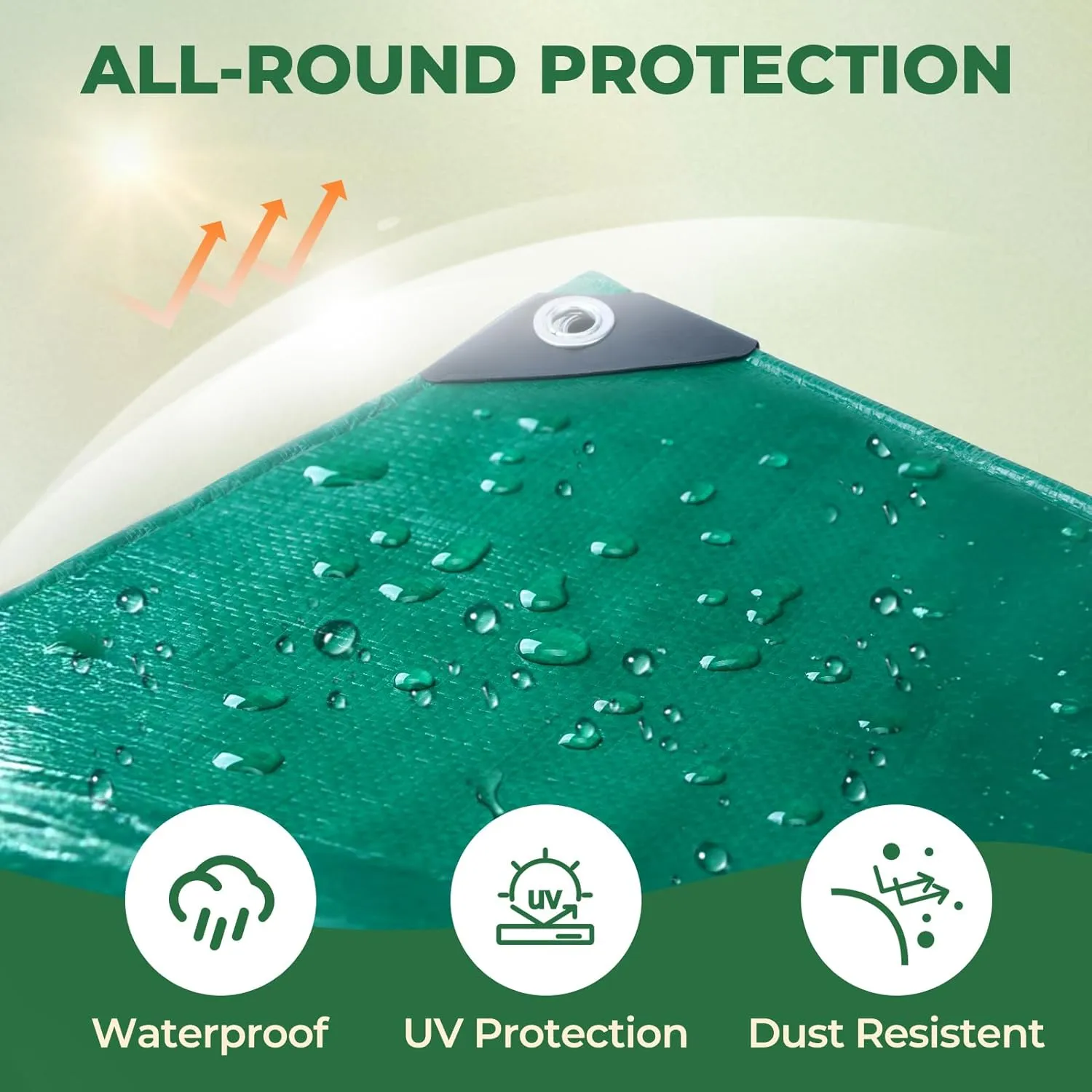 HIRALIY 14 Mil Tarp Waterproof 16x20 Feet, Extra Thick Heavy Duty Tarp with Reinforced Grommets for Firewood, Roof, Camping, Patio, Pool, Boat, Dump Trailer