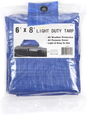 Hyper Tough 6' x 8' Light Duty Tarp All Weather Protection All Purpose Cover