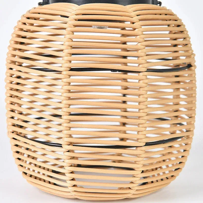 Imitation Rattan Solar Landscape Lamp - Waterproof Yard Lantern for Outdoor Decor